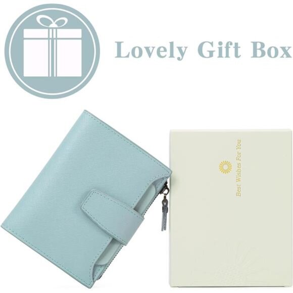 Small Women Wallet Genuine Leather RFID Blocking Bifold Zipper Pocket - Picture 5 of 6